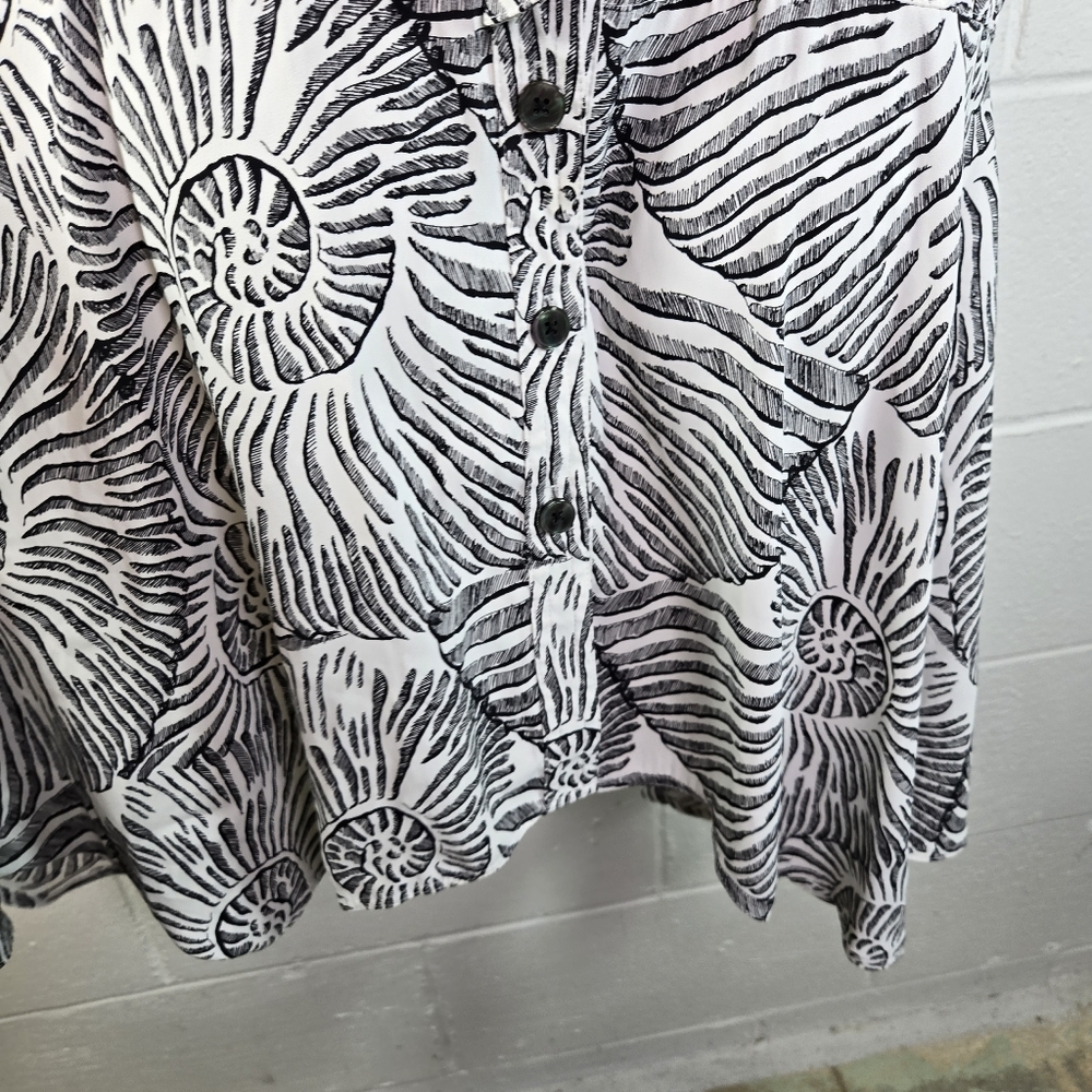 Whbm Seashell Nautilus Nautical Button Up Sleevel… - image 6